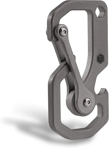 Miniatura 10 de KeyUnity Herramienta de llavero de mosquetón de titanio, 3 funciones en 1 multiherramienta para transporte diario (KU06BK)