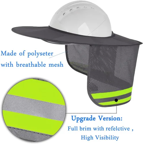 Miniatura 2 de Paquete de 2 protectores solares para casco duro, protector solar de malla de ala completa para cascos duros, alta visibilidad, reflectante
