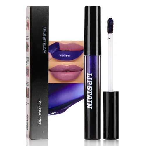 Miniatura 12 de evpct Tintas de labios que se despegan de color rojo mauve profundo con pinza, lápiz labial líquido mate de larga duración, resistente al agua