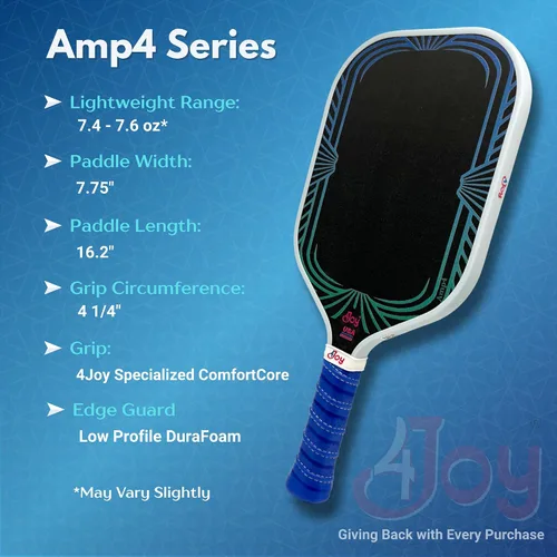 4Joy Pickleball Paddle Serie Amp4 – T700 de fibra de carbono Pickleball sin palas – Raquetas profesionales de pickleball para mujeres y hombres –