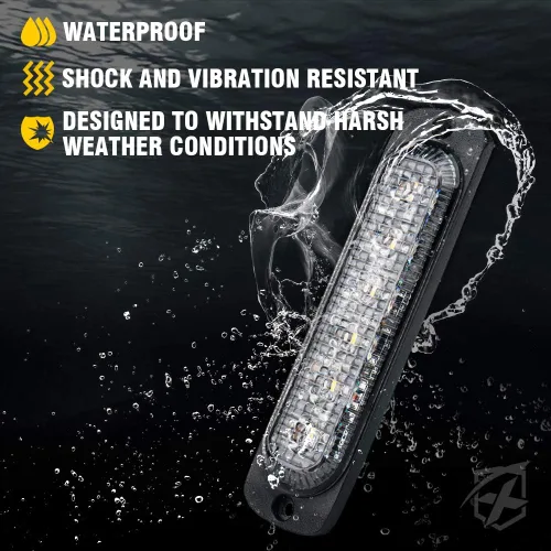 Miniatura 5 de Xprite 10 luces LED estroboscópicas de emergencia, ámbar de 12 luces LED estroboscópicas intermitentes, función de sincronización, luz de parrilla