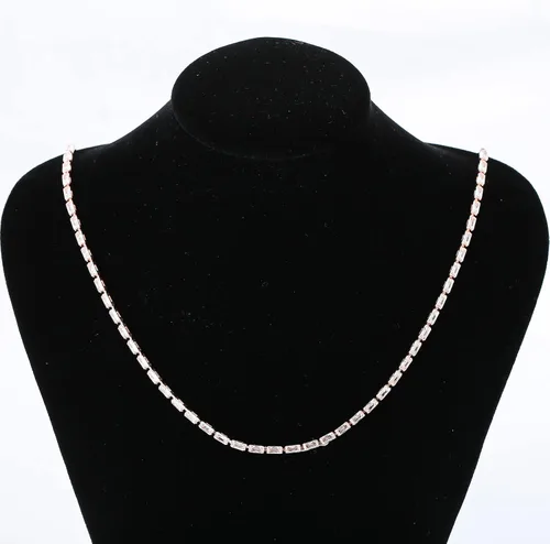 Miniatura 5 de 1 yarda de cadena estrecha de diamantes de imitación de zircón de cristal, adorno rectangular de cuentas para costura, manualidades, decoración