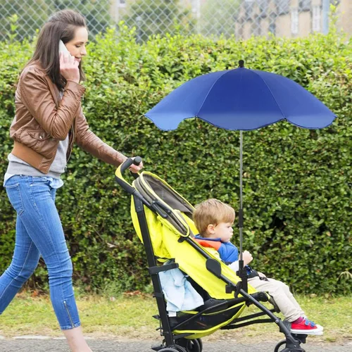 Miniatura 8 de Cochecito de bebé con abrazadera ajustable, sombrilla de protección para niños, paraguas con clip, sombrilla de 8 huesos para cochecito, silla