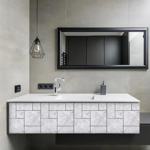 Miniatura 7 de KASARO Paneles decorativos de pared para sala de estar y baño, 12 x 12 pulgadas, color gris