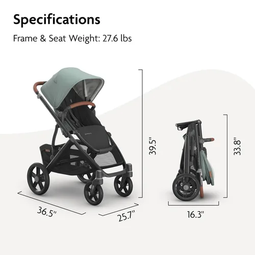Miniatura 9 de UPPAbaby Vista V3 Cochecito convertible individual a doble para bebé y niño pequeño, más de 30 configuraciones, compatible con asiento de automóvil