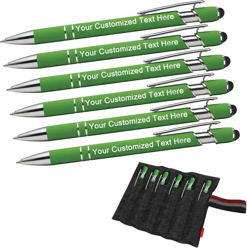 Miniatura 9 de EAQ Bolígrafos personalizados grabados personalizados con punta de lápiz capacitivo, bolígrafos con nombre de texto y mensaje para aniversarios