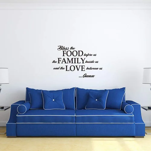 Miniatura 3 de Bless the Food Before us, the Family Beside Us and the Love Between Us Amen - Calcomanía para pared, citas, oración, comedor, cocina, decoración