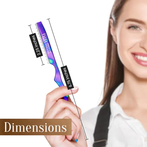 Miniatura 7 de Facón - Navajas para cortar el cabello - Juego profesional de navajas para peinado con 11 cuchillas de repuesto, herramienta de corte de cabello