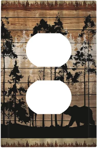 Miniatura 52 de Cubiertas Decorativas para Placas de Interruptor Boho Country Eucalipto Rústico Acuarela Hojas Verdes 2 Gang Placa de Pared Cubierta de Placa