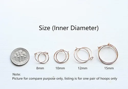 Miniatura 5 de Aretes de aro huggie pequeños y finos para mujer - Rellenos de oro de 14k o plata esterlina, aros pequeños, aretes de aro de oro ligeros Chapado