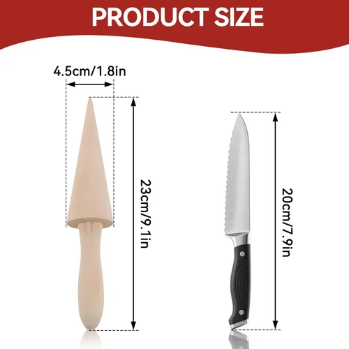 Miniatura 3 de Molde de cono de helado, molde de madera reutilizable para cuernos de crema de 9.1 pulgadas, rodillo de pizza para gofres para cocina, cocinar
