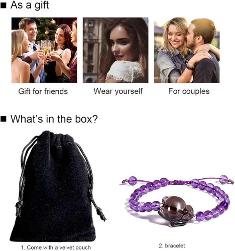 Miniatura 7 de Jeeless Amatista Pulsera Hielo Obsidiana Fox Energía Cristales de Sanación Ansiedad Mujeres Yoga Difusor Joyas de Piedras Preciosas