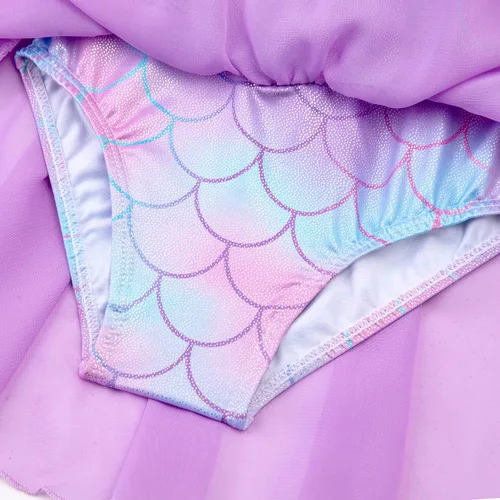 Miniatura 127 de EQSJIU Leotardo de baile de manga larga para niñas, vestido de ballet brillante con copo de nieve, tutú con falda tutú para niñas