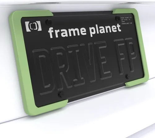 Miniatura 15 de Marco de placa de matrícula. Diseño flexible de 2 piezas de Frame Planet. 1 paquete. Reducción de ruido, antiarañazos, resistente a la intemperie