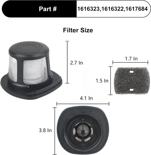 Miniatura 2 de Filtro de repuesto para Bissell 3191 3190 3190A 3061 2482 3079 2286 2387 2286A 22862 31902 31927 31921 3192 23873 23874 peso pluma inalámbrico