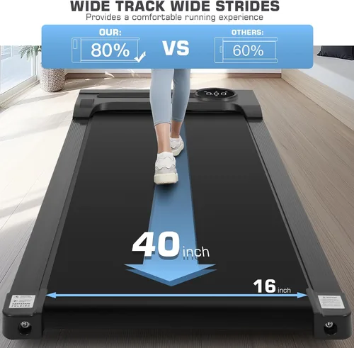 Miniatura 5 de ANCHEER Walking Pad 3.0HP Under Desk Treadmill 300lbs Weight Capacity with Remote Control, Compact Electric Treadmills for Home/Gym/Office with LED