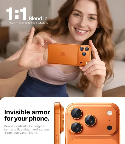 Miniatura 5 de TORRAS Protector de lente de cámara para iPhone 17 Pro, marco de metal con vidrio templado de grado militar 9H+, cobertura completa, arañazos, 12