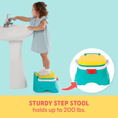Miniatura 6 de Sesame Street Elmo Hooray - Asiento de inodoro y taburete 3 en 1 para entrenamiento para ir al baño, diseño fácil de limpiar con manija de descarga