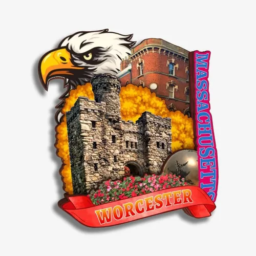 Miniatura 16 de Boston Massachusetts USA America - Imán de madera para nevera, colección de madera 3D, hecho a mano, recuerdos de la ciudad, imán para nevera