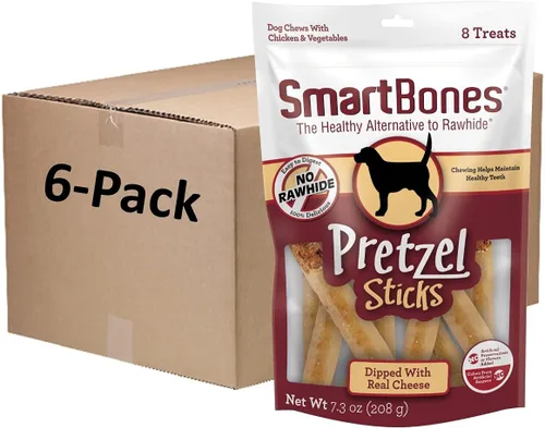 Miniatura 8 de SmartBones Sin colores artificiales ni conservantes masticables estilo pretzel, dale a tu perro un divertido masticable sin cuero crudo