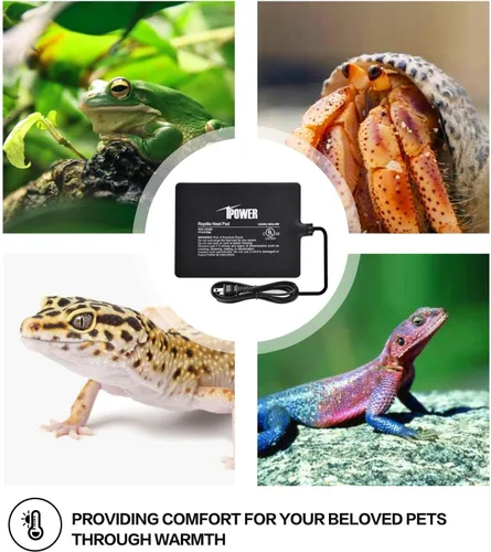 Miniatura 6 de iPower Almohadilla de calor para reptiles de 6 x 8 pulgadas, 8 W, calentador de terrario para animales pequeños