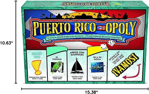 Miniatura 6 de Late for The Sky Puerto RICO-OPOLY - Juego de mesa bilingüe, cultura puertorriqueña para mayores de 8 años, 2 a 6 jugadores, fichas coleccionables