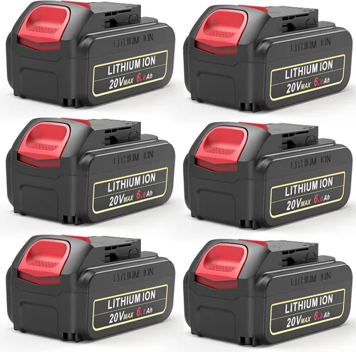 Miniatura 10 de 4 paquetes de reemplazo para batería DeWalt de 20V Max, batería de litio de alta capacidad de 6.0Ah compatible con DeWalt Baterias 20V DCB206 DCB205