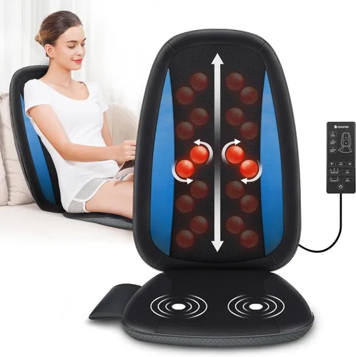 Miniatura 14 de COMFIER Shiatsu - Masajeador de espalda con calor, cojín de asiento de masaje de tejido profundo, almohadilla para silla de masaje para espalda