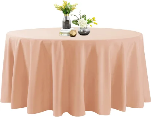 Miniatura 25 de Mantel de poliéster lavable de 90 pulgadas, resistente a las manchas y a las arrugas, mantel decorativo para mesa de comedor, fiestas de bufé y Negro