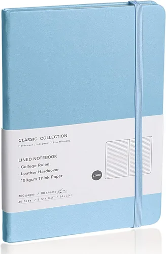 Miniatura 15 de Cuaderno rayado con tapa dura para hombres y mujeres – Cuadernos para escribir, trabajo, escuela, hogar y notas diarias, 160 páginas – Tamaño A5