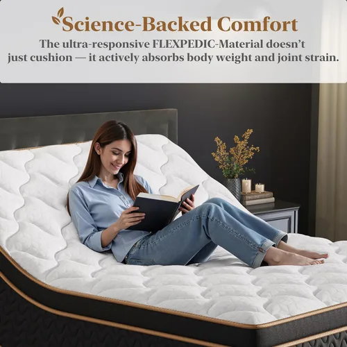 Miniatura 6 de Queen Mattress 14 Inch, Cooling Hybrid Bed in a Box, Individual Pocket Springs, Motion Isolation, Targeted Hip/Shoulder/Lumbar Support