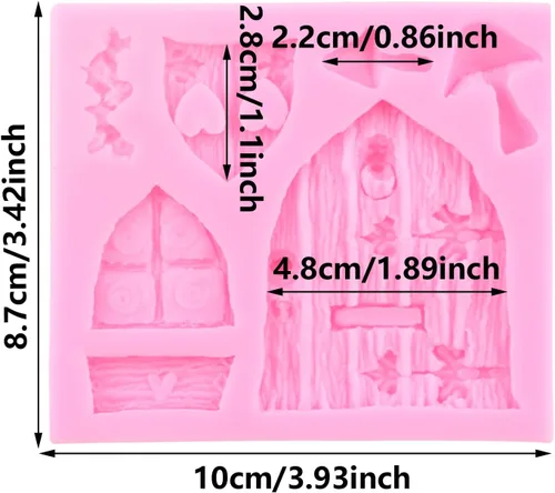 Miniatura 2 de Moldes de silicona encantados para jardín, hadas, gnomo, puerta de casa, ventana, molde de hongos para fondant para decoración de pasteles