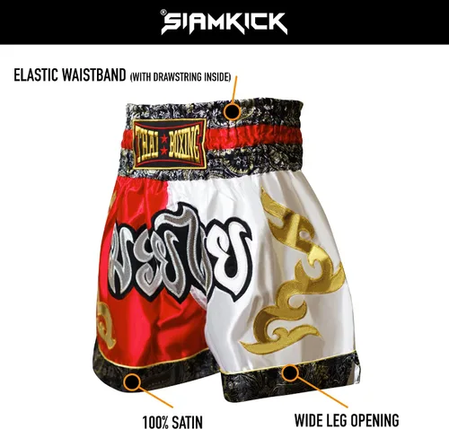 Miniatura 5 de Pantalones cortos clásicos de Muay Thai para hombres y mujeres, boxeo, kickboxing, alto grado, artes marciales mixtas, ropa de entrenamiento