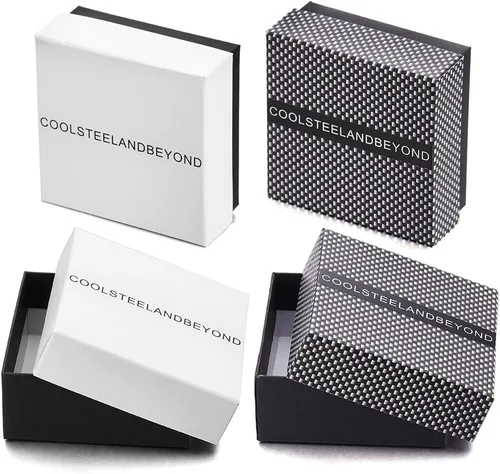 Miniatura 7 de COOLSTEELANDBEYOND Pulsera gótica de acero inoxidable con cierre de anillo de resorte para hombre