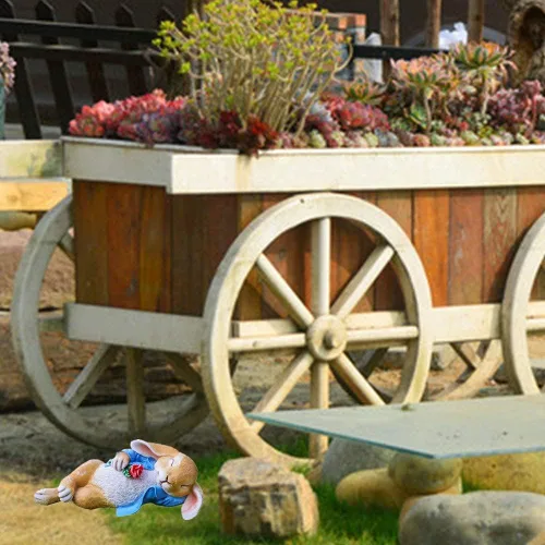 Miniatura 8 de iRonrain Estatuas de jardín, conejito de fantasía, decoración de arte al aire libre, figuras de animales para el día de Acción de Gracias
