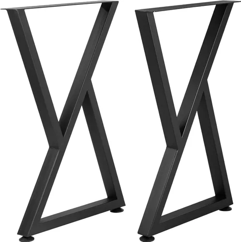 Miniatura 9 de VEVOR Patas de metal para mesa, patas de escritorio de 28 x 18 pulgadas, juego de 2, patas de banco resistentes, patas de metal en forma de Z, patas