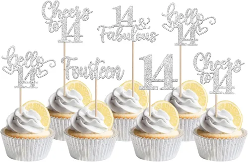 Miniatura 35 de 30 piezas de adornos para cupcakes de 12 cumpleaños feliz, brillantes doce, hola 12, felicitaciones a 12 años, adornos para cupcakes, 12