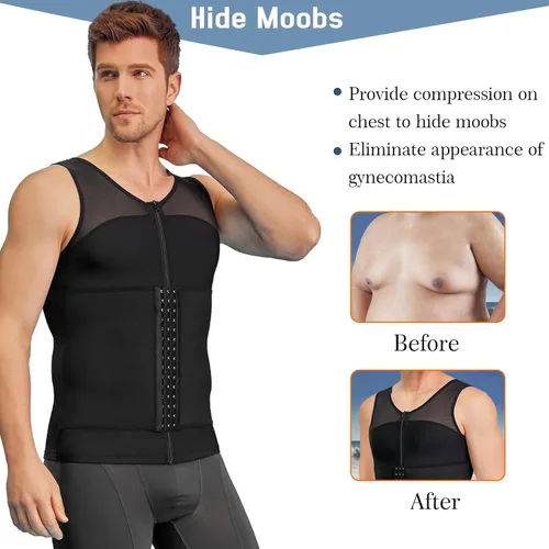 Miniatura 5 de TAILONG Camisetas de compresión para hombre con control de abdomen