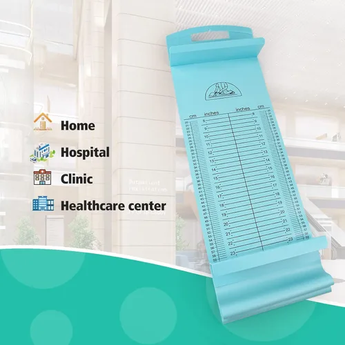 Miniatura 5 de Medarchitect Tapete de medición de altura para bebés, regla de infantómetro, tabla de altura de crecimiento para recién nacidos, niños pequeños, Azul