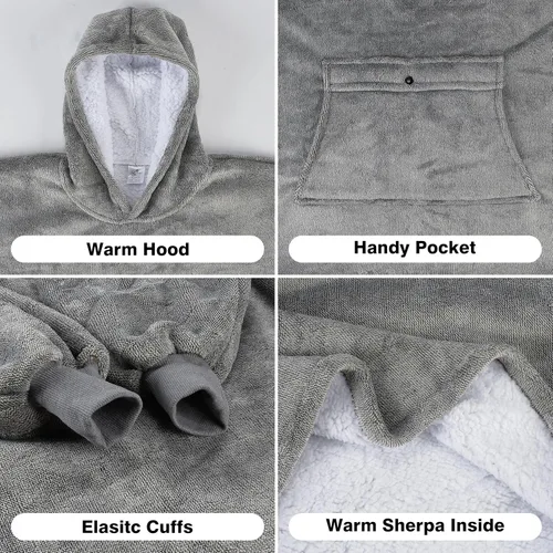Miniatura 3 de Catalonia Sudadera tipo manta con capucha para niños, sudadera de sherpa extragrande para adolescentes jóvenes, idea de regalo rosado- infantil