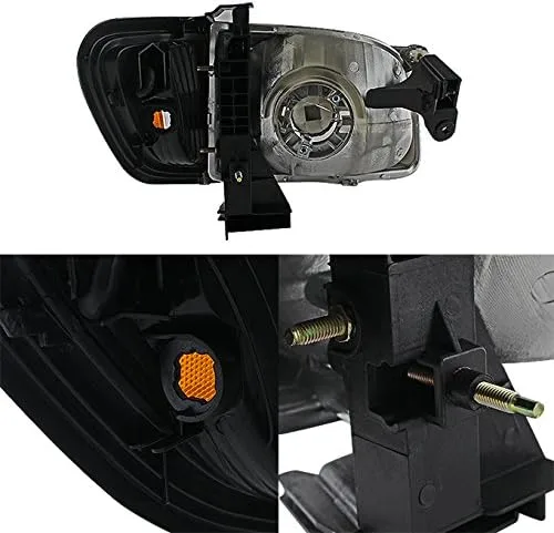 Miniatura 3 de AKKON - Para faros delanteros negros 01-04 Toyota Tacoma Pickup Truck Faros delanteros + Luces de señal de esquina Juego de 4 piezas