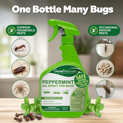 Miniatura 4 de Spray de aceite de menta para insectos, repelente de insectos extra fuerte y espray de insectos para el hogar, mata y repele hormigas, cucarachas