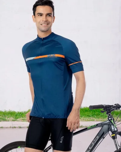 Miniatura 2 de ROTTO Camiseta de ciclismo para hombre, manga corta, serie Simple Line