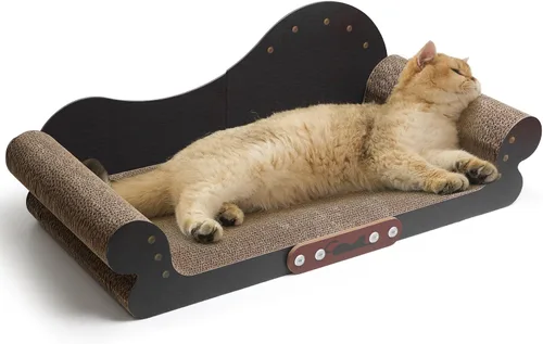 Miniatura 10 de ComSaf Cama Rascador Grande para Gatos - Tabla Rascadora para Gatos de 26", Sofá Rascador para Gatos de Cartón, Cama Lounge Rascadora Duradera