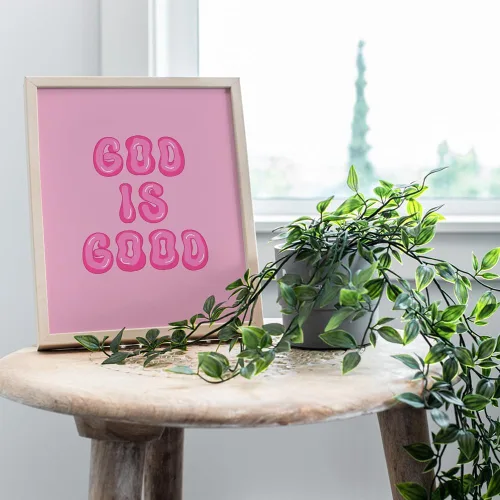 Miniatura 7 de Decoración de pared cristiana preppy rosa - Decoración de pared estética de Dios es bueno para mujeres, mujer, niñas adolescentes - Regalos