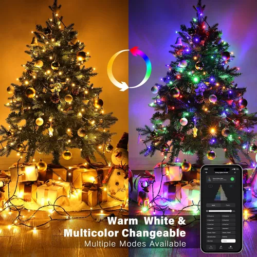 Miniatura 2 de Brizled - Tira de luces inteligentes para Navidad, 20 metros / 66 pies, 200 luces LED que cambian de color, control por aplicación y voz, luces