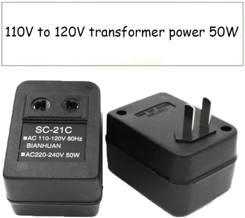 Miniatura 2 de Acxico 1 unids 110 V a 220 V convertidor de corriente adaptador transformador de voltaje adaptador 50 W PC material SC-21C