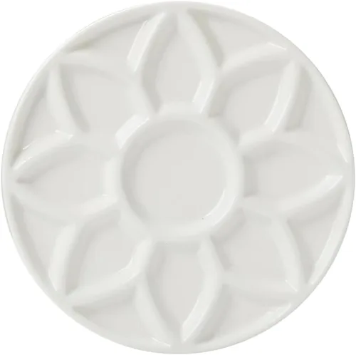 Paleta de pintura de porcelana de 17 pozos, bandeja de cerámica, paleta de mezcla de acuarela para pintura al óleo acrílica, acuarela, pintura