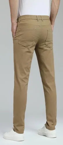 Miniatura 2 de Plaid&Plain - Pantalones de color caqui elásticos y ajustados para hombre