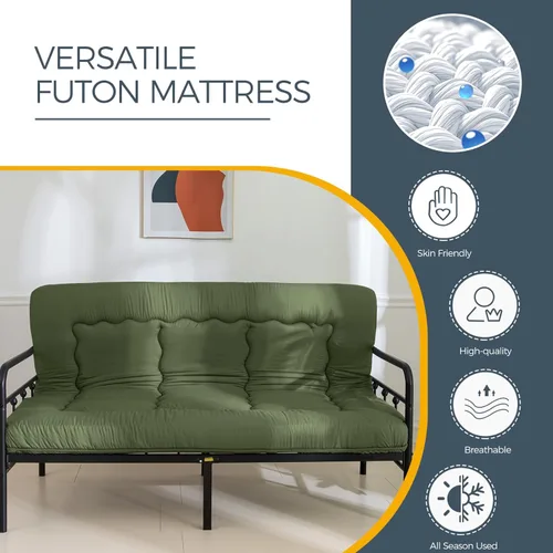 Miniatura 5 de MAXYOYO Colchón de suelo japonés extra grueso de 6", Colchón Futon, Almohadilla de Tatami Plegable para Adultos, Cama de Suelo Enrollable para Verde